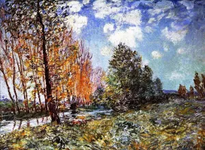 By the River painting by Alfred Sisley
