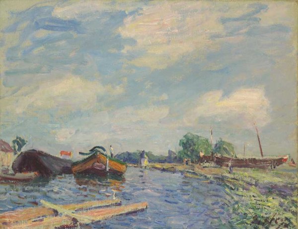 Main Product Photo of Canal at Saint-Mammes Painting by Alfred Sisley