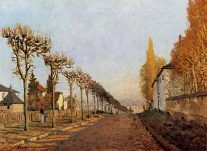 Chemin de la Machine, Louveciennes also known as Rue de la Machine by Alfred Sisley - Oil Painting Reproduction