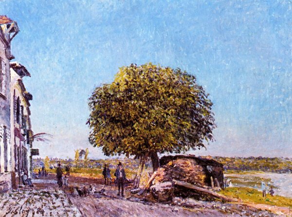 Main Product Photo of Chestnut Tree at Saint-Mammes Painting by Alfred Sisley