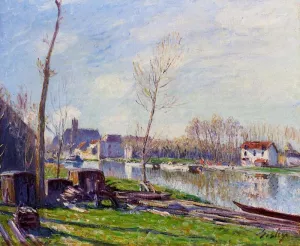 Construction Site at Matrat, Moret-sur-Loing painting by Alfred Sisley