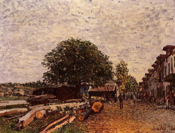 Construction Site at Saint-Mammes by Alfred Sisley - Hand-Painted Oil Painting Reproduction