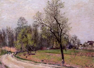 Edge of the Forest in Spring, Evening by Alfred Sisley - Oil Painting Reproduction