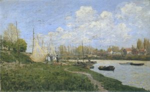 Fishermen Mending Nets by Alfred Sisley Oil Painting