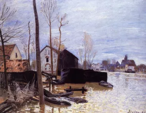 Flooding at Moret painting by Alfred Sisley