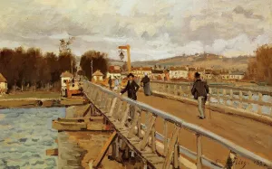 Footbridge at Argenteuil by Alfred Sisley - Oil Painting Reproduction