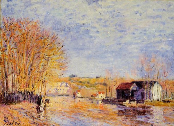 Main Product Photo of High Waters at Moret-sur-Loing Painting by Alfred Sisley