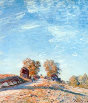 Hill Path in Sunlight by Alfred Sisley Oil Painting