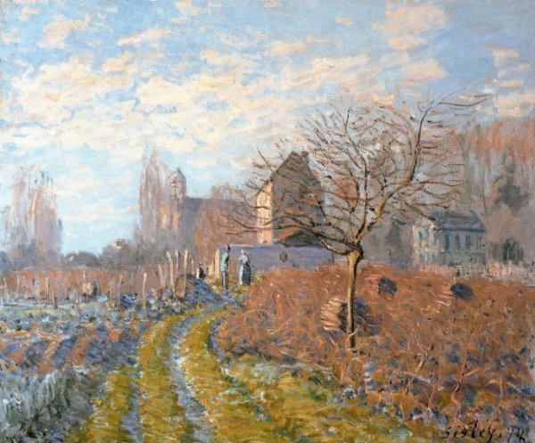 Main Product Photo of Hoar Frost -St. Martin's Summer (Indian Summer) Painting by Alfred Sisley