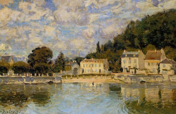 Main Product Photo of Horses being Watered at Marly-le-Roi Painting by Alfred Sisley