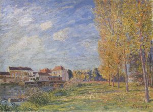 Indian Summer at Moret - Sunday Afternoon by Alfred Sisley Oil Painting