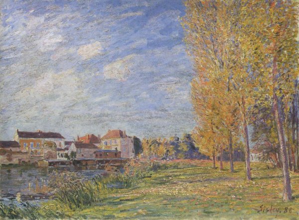 Indian Summer at Moret - Sunday Afternoon by Alfred Sisley - Hand-Painted Oil Painting Reproduction