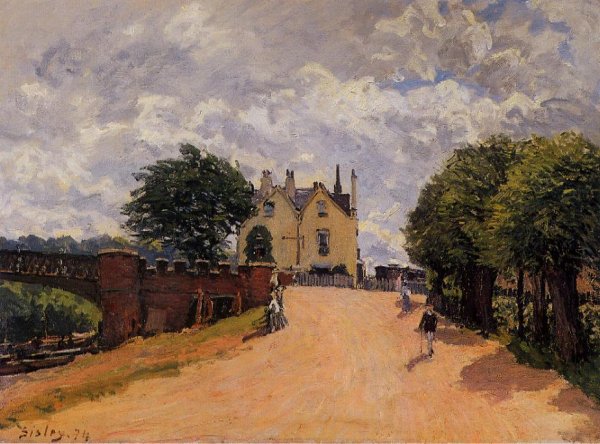 Main Product Photo of Inn at East Molesey with Hampton Court Bridge Painting by Alfred Sisley