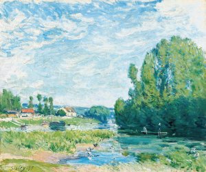La Mare Aux Canards by Alfred Sisley Oil Painting
