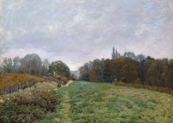 Landscape at Louveciennes  by Alfred Sisley - Hand-Painted Oil Painting Reproduction