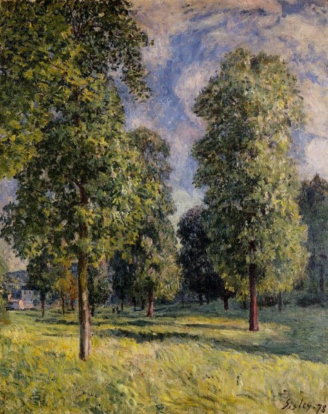 Landscape at Sevres by Alfred Sisley - Hand-Painted Oil Painting Reproduction