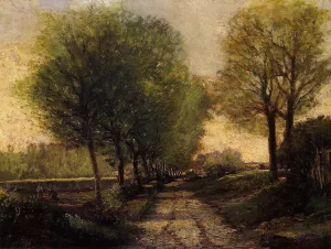Lane Near a Small Town by Alfred Sisley - Oil Painting Reproduction