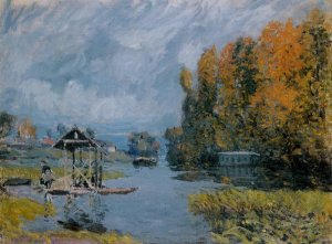 Laundry Houses at Bougival by Alfred Sisley Oil Painting
