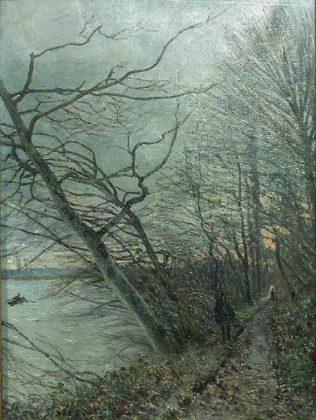 Main Product Photo of Le Bois des Roches - Veneux- Nadon Painting by Alfred Sisley