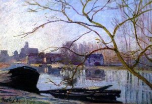 Le Loing, Gelee Blanche by Alfred Sisley Oil Painting