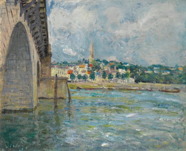 Le Pont De St. Cloud  by Alfred Sisley - Hand-Painted Oil Painting Reproduction