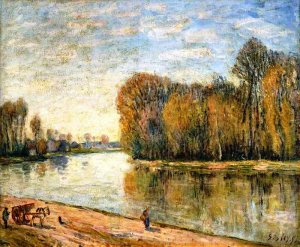 Les Bords du Loing by Alfred Sisley Oil Painting