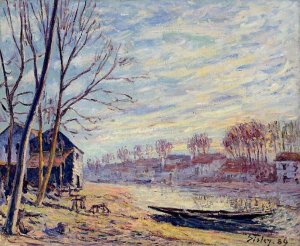 Matrat Cottages by Alfred Sisley Oil Painting