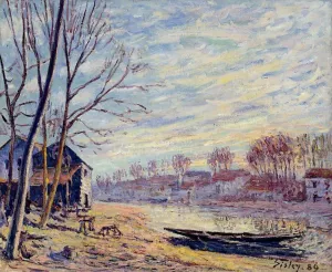 Matrat Cottages by Alfred Sisley Oil Painting