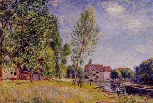 Matratat's Boatyard, Moret-sur-Loing by Alfred Sisley Oil Painting