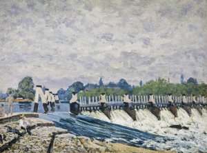 Molesey Weir, Hampton Court by Alfred Sisley Oil Painting