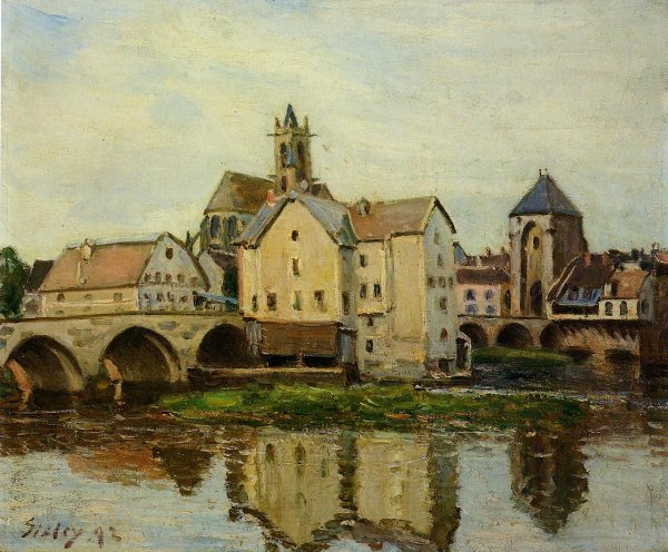 Moret-sur-Loing, Morning by Alfred Sisley - Hand-Painted Oil Painting Reproduction