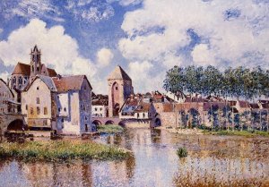 Moret-sur-Loing: the Porte de Bourgogne by Alfred Sisley Oil Painting