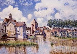 Moret-sur-Loing: the Porte de Bourgogne Oil painting by Alfred Sisley