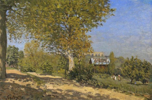 Near Louveciennes by Alfred Sisley - Hand-Painted Oil Painting Reproduction