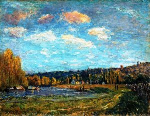Near the River Seine by Alfred Sisley Oil Painting