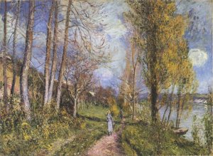 Near the Seine at By by Alfred Sisley Oil Painting