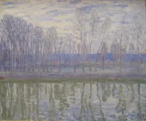 On the Banks of the River Loing by Alfred Sisley - Oil Painting Reproduction