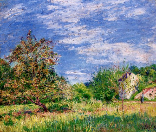 Main Product Photo of Orchard in Spring Painting by Alfred Sisley