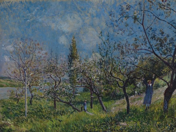 Orchard in Spring  by Alfred Sisley - Hand-Painted Oil Painting Reproduction