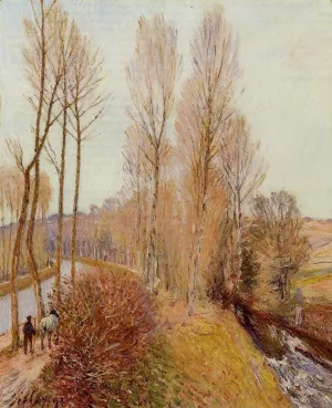 Path along the Loing Canal by Alfred Sisley - Oil Painting Reproduction
