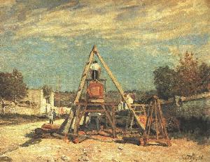 Pit Sawyers also known as Wood Sawyers by Alfred Sisley Oil Painting