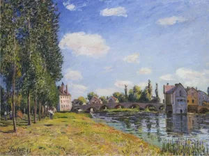 Pont Moret in Summer by Alfred Sisley - Oil Painting Reproduction