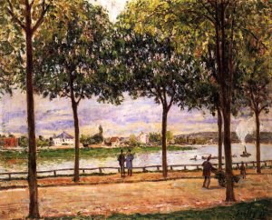 Promenade of Chestnut Trees by Alfred Sisley Oil Painting