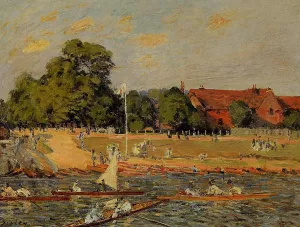 Regatta at Hampton Court by Alfred Sisley - Oil Painting Reproduction