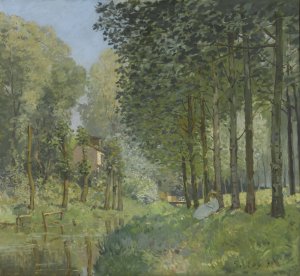 Rest along the Stream. Edge of the Wood by Alfred Sisley Oil Painting