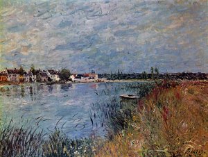 Riverbank at Saint-Mammes by Alfred Sisley Oil Painting