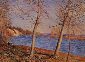 Riverbank at Veneux by Alfred Sisley Oil Painting