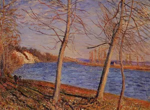 Riverbank at Veneux by Alfred Sisley - Oil Painting Reproduction