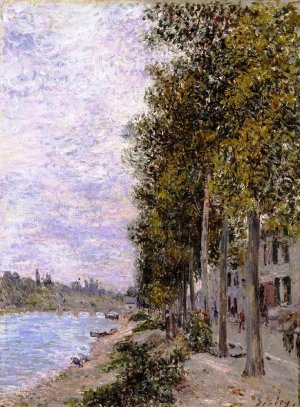 Road Along the Seine at Saint Mammes by Alfred Sisley Oil Painting