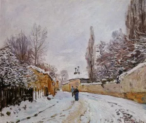 Road Under Snow, Louveciennes by Alfred Sisley - Oil Painting Reproduction